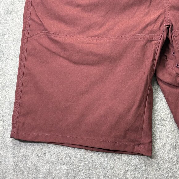 prAna Stretch Zion E-Waist Short II Men 2XL Maroon Red Hybrid Belted 10" Cargo - Picture 5 of 15